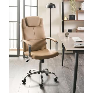 Beliani Fauteuil de bureau en Cuir PU Traditionnel WINNER  