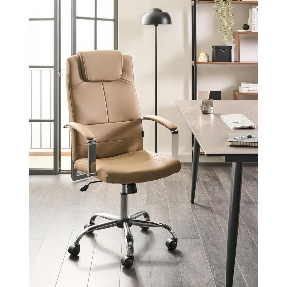 Beliani Fauteuil de bureau en Cuir PU Traditionnel WINNER  