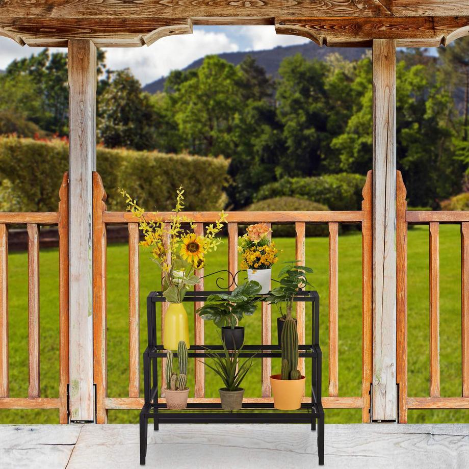 B2X Blumentreppe aus Metall 3 Stufen  