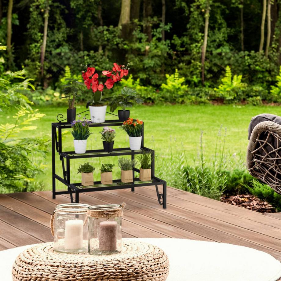 B2X Blumentreppe aus Metall 3 Stufen  