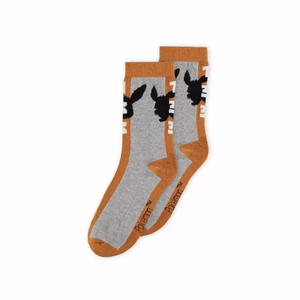 Difuzed - Socken - Pokemon - Evoli, für Damen, Taubengrau, Größe 35-38