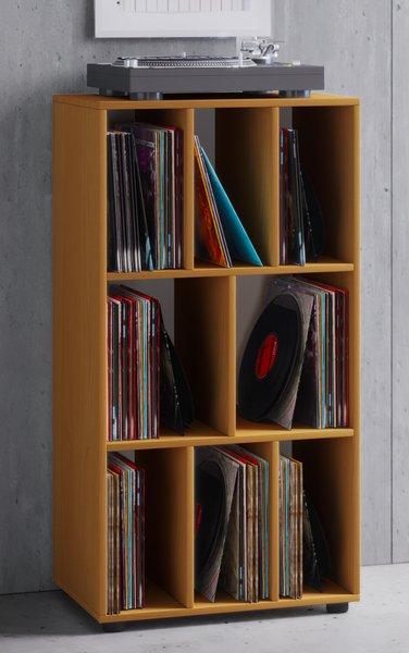VCM Étagère à disques en bois Séparateur de pièce LP Étagère à médias Archivage Schaltino  