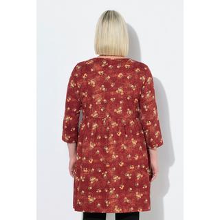 Ulla Popken Longshirt Punkte A-Linie Rundhals 3/4 Arm  