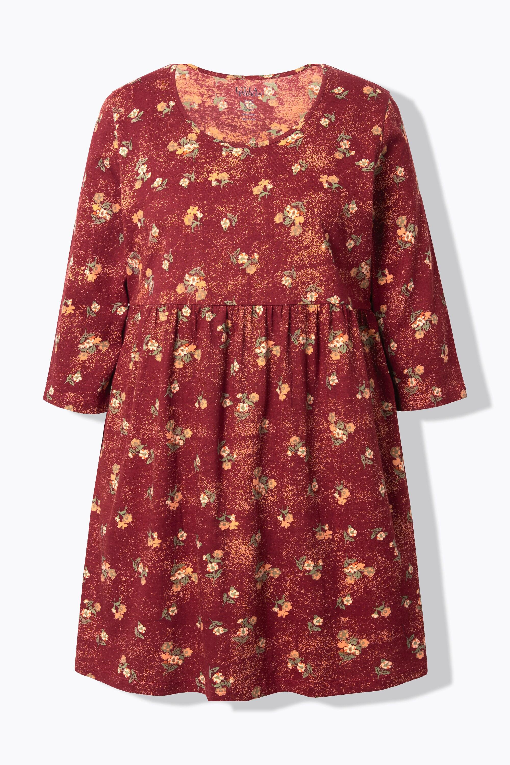 Ulla Popken Longshirt Punkte A-Linie Rundhals 3/4 Arm  