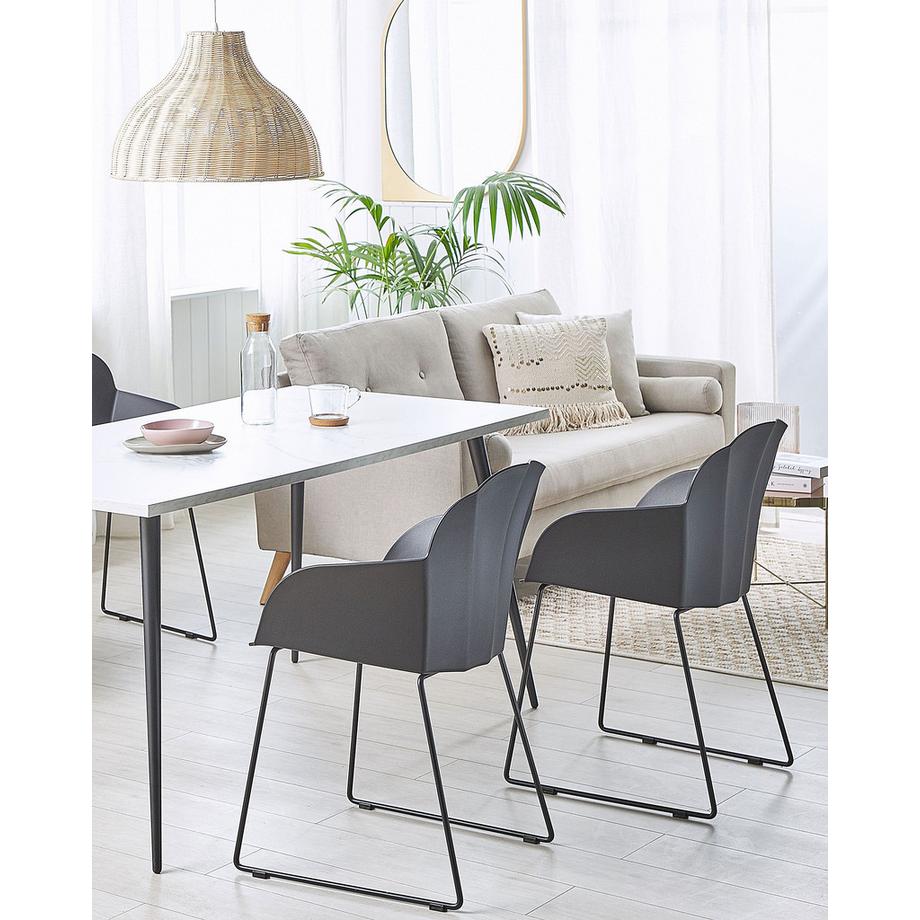 Beliani Lot de 2 chaises de salle à manger en Matière synthétique Moderne SYLVA  