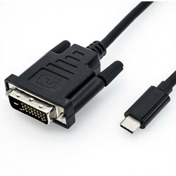 ROLINE 11.04.5830 câble vidéo et adaptateur 1 m USB Type-C DVI Noir