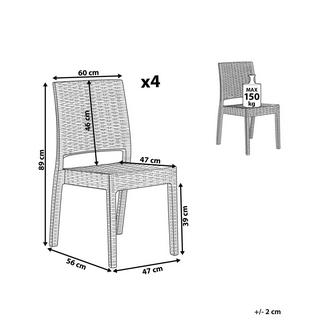 Beliani Set di 4 sedie en Materiale sintetico Moderno FOSSANO  