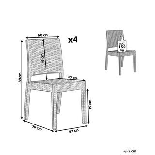 Beliani Lot de 4 chaises en Matière synthétique Moderne FOSSANO  