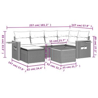 VidaXL Ensemble de canapés de jardin rotin synthétique  