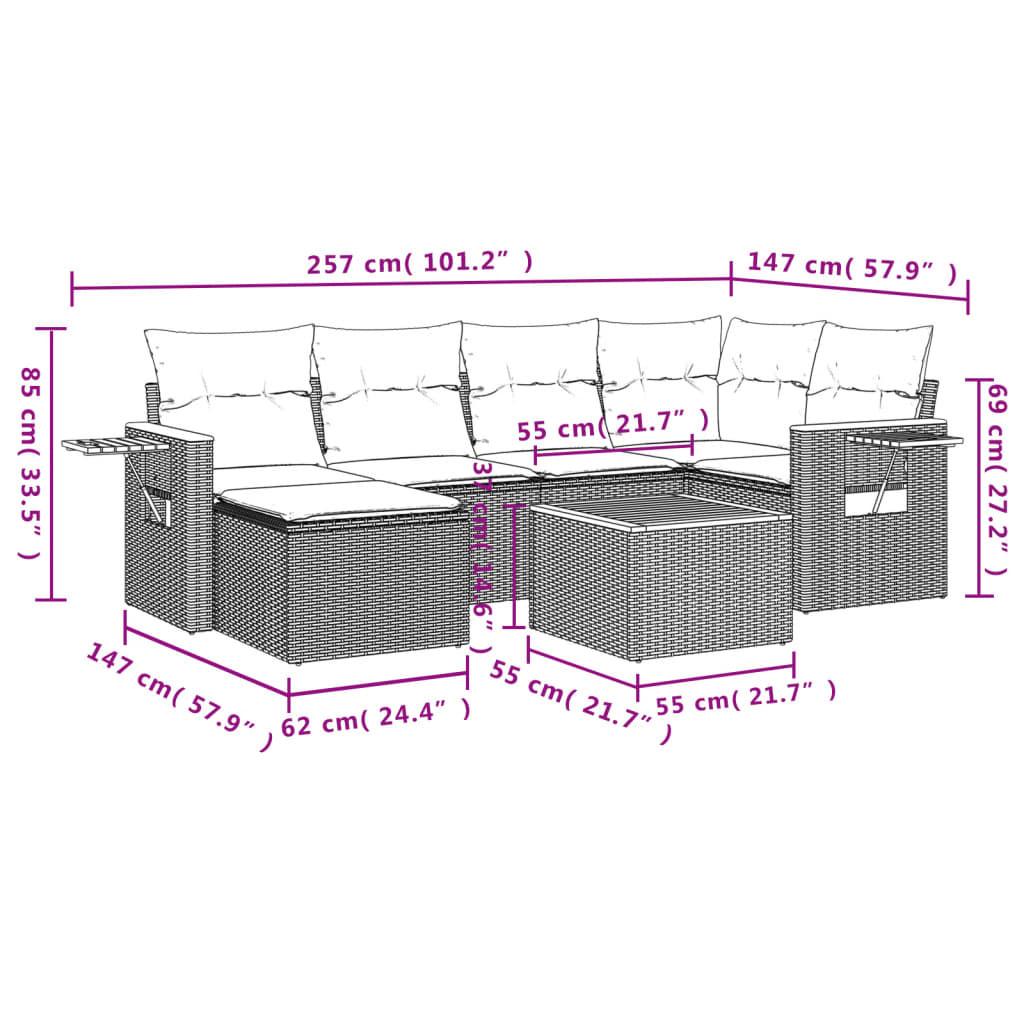 VidaXL set divano da giardino Polirattan  