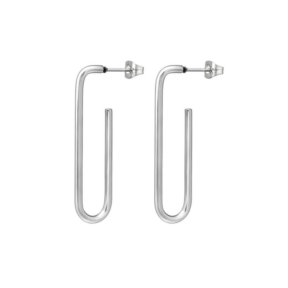 Ohrstecker Quadratische Creolen aus Hochglanzpoliertem Edelstahl