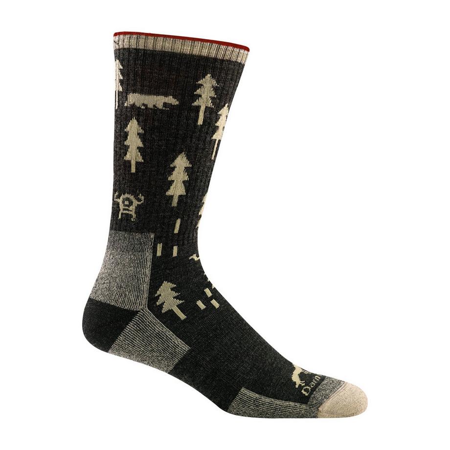 Darn Tough Chaussettes Homme Bottes Mi-Épaisses Randonnée Motif Forêt Mérinos