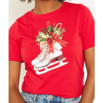 Festliches Stretch-T-Shirt mit Print