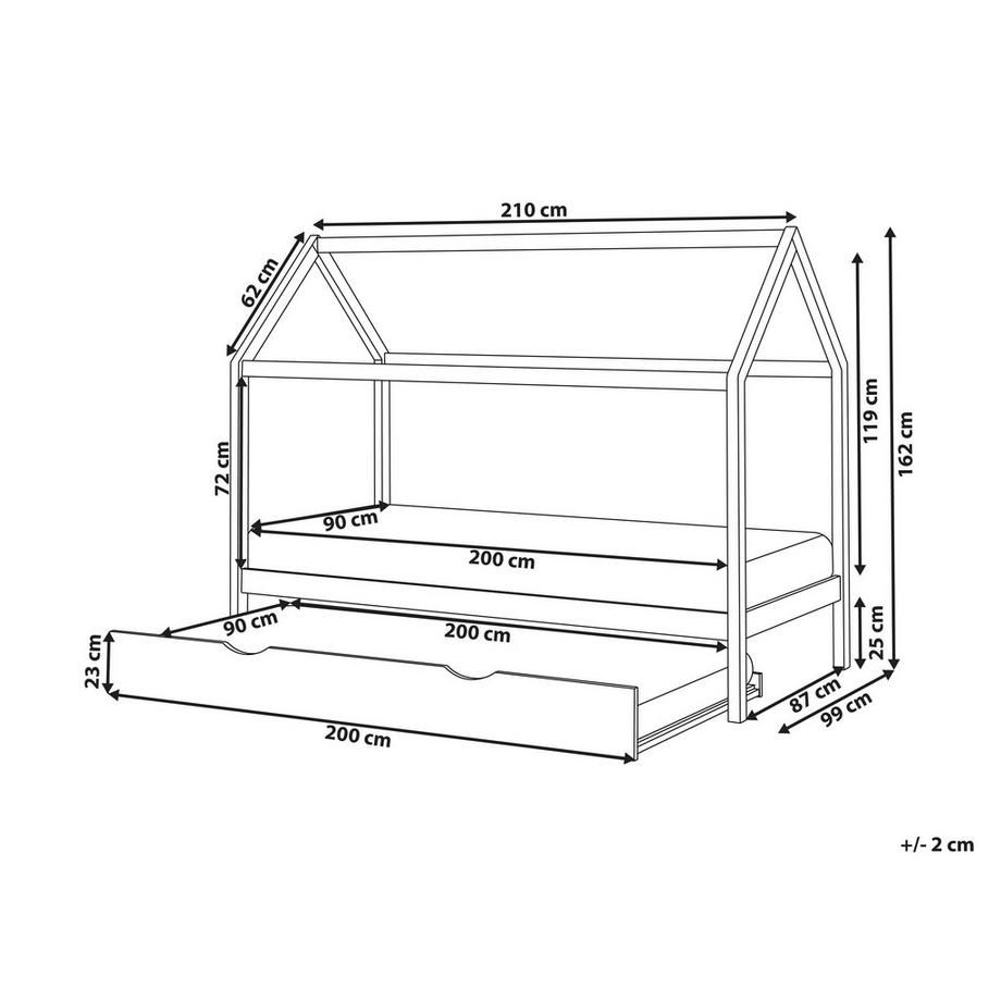 Beliani Letto estraibile per bambini en Legno di pino Moderno CRILLON  
