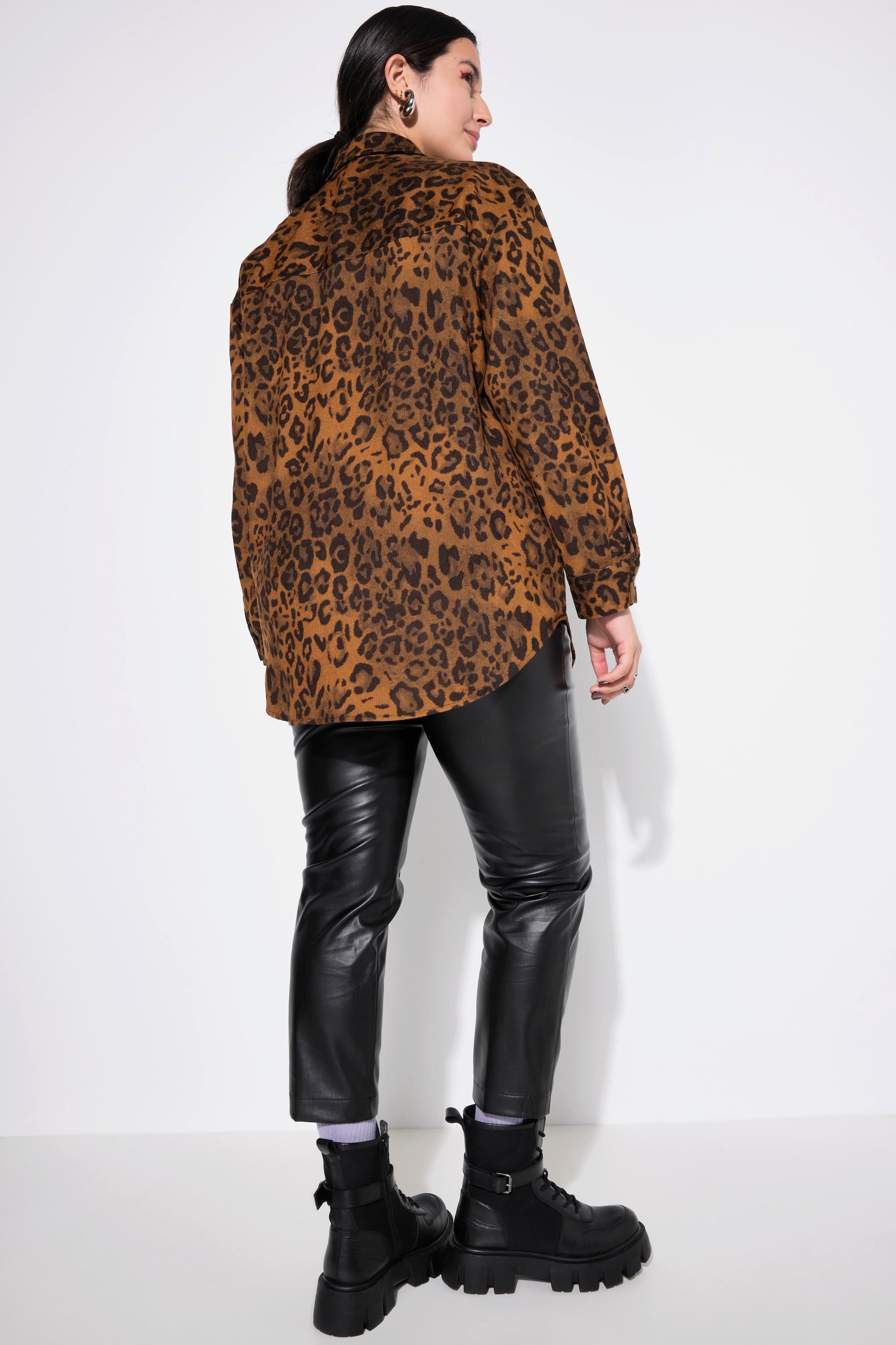 Studio Untold  Cord-Hemd, Oversize Shape, Leoprint 