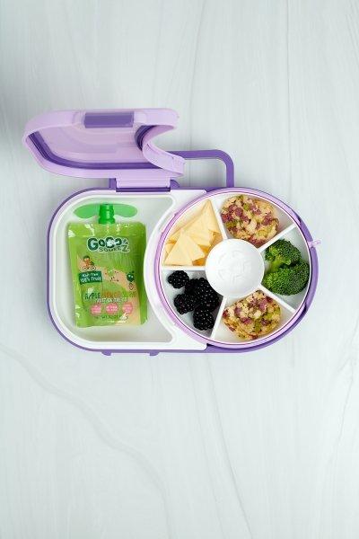 GöBe GöBe Lunchbox für Kinder mit Snackschleuder, Grape Taro  