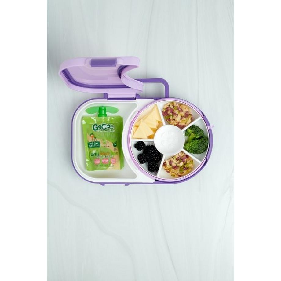 GöBe GöBe Lunchbox für Kinder mit Snackschleuder, Grape Taro  