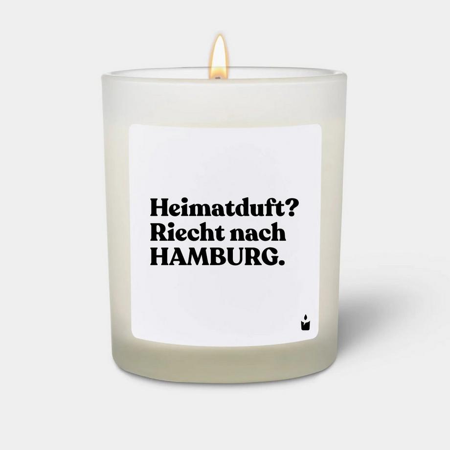 CandleHand Bougie parfumée blanche Flowery Heimatduft? Riecht nach Hamburg.  