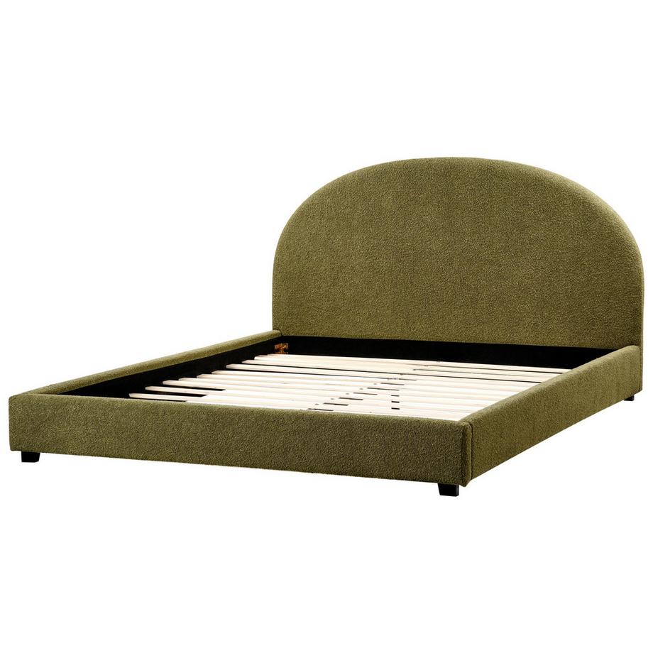 Beliani Lit avec sommier en Bouclé Rétro VAUCLUSE  