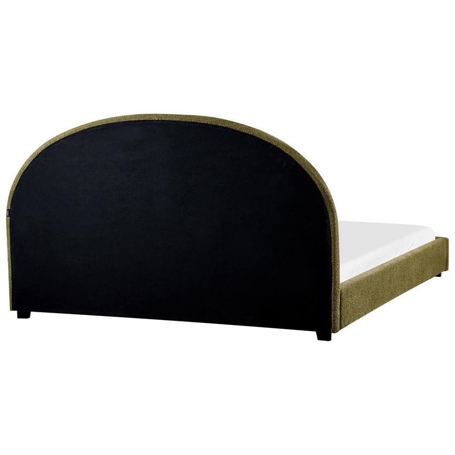 Beliani Lit avec sommier en Bouclé Rétro VAUCLUSE  