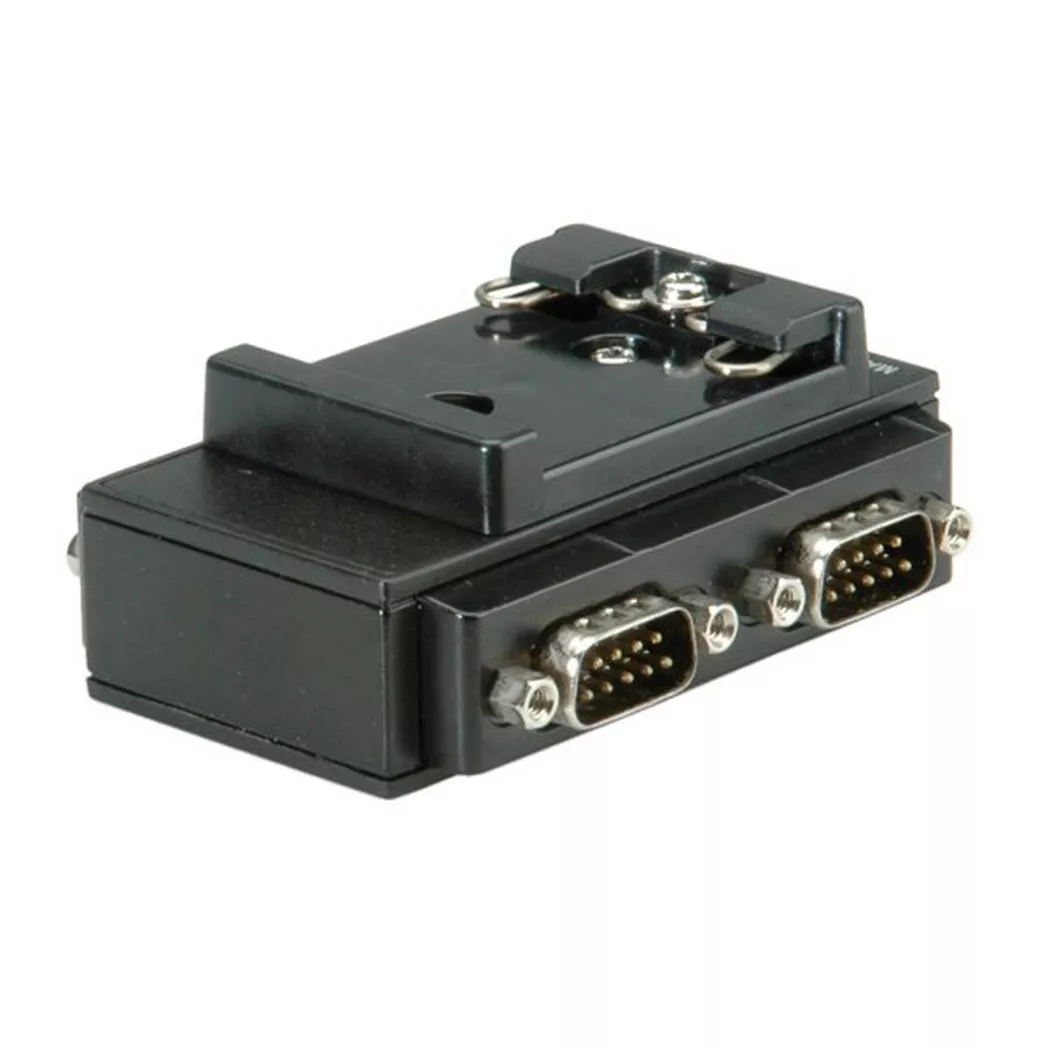Roline -  Adaptateur USB 2.0 vers RS232 pour rail DIN, 4 ports, Noir