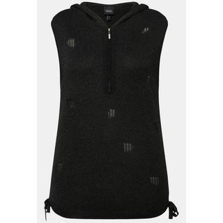 Ulla Popken  Gilet smanicato con cappuccio ed effetto sdrucito 