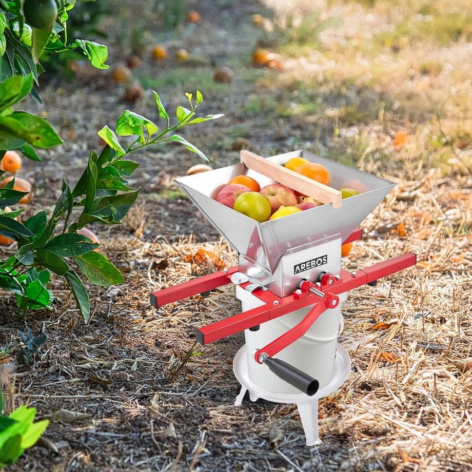 Arebos  Obstmühle 7L Traubenmühle Obstschredder Obstpresse Obsthäcksler Obstmuser 