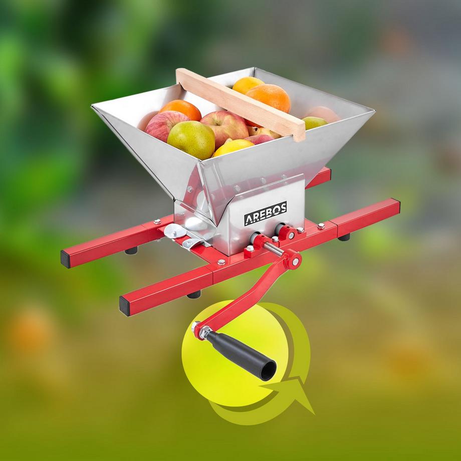 Arebos  Obstmühle 7L Traubenmühle Obstschredder Obstpresse Obsthäcksler Obstmuser 