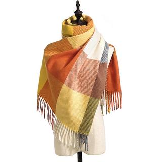 Only-bags.store Karierter Oversized Quadratischer Decken Schal Fransen  