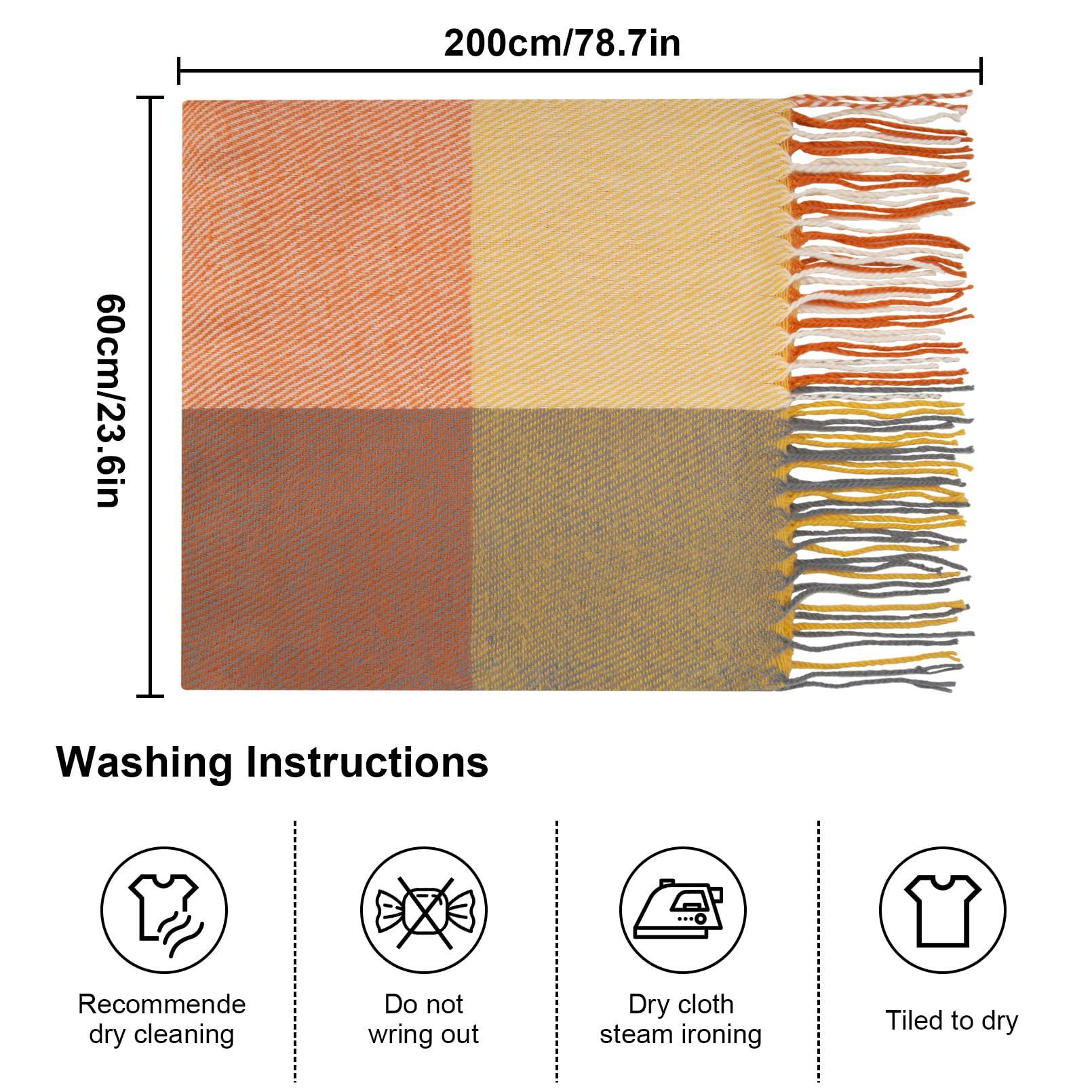 Only-bags.store Karierter Oversized Quadratischer Decken Schal Fransen  