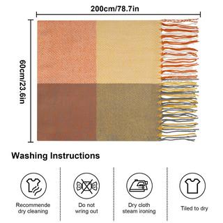 Only-bags.store Karierter Oversized Quadratischer Decken Schal Fransen  