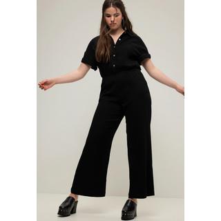 Studio Untold Musselin Jumpsuit Elastische Taille Halbarm Weites Bein  