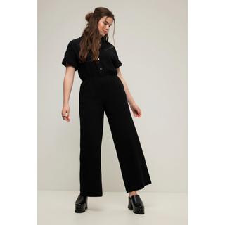 Studio Untold Musselin Jumpsuit Elastische Taille Halbarm Weites Bein  