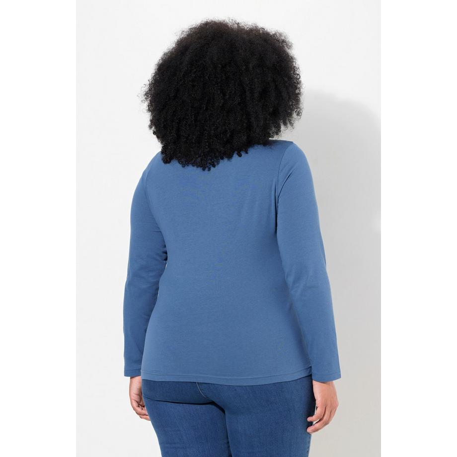 Ulla Popken T-shirt col roulé manches longues Slim Fit  