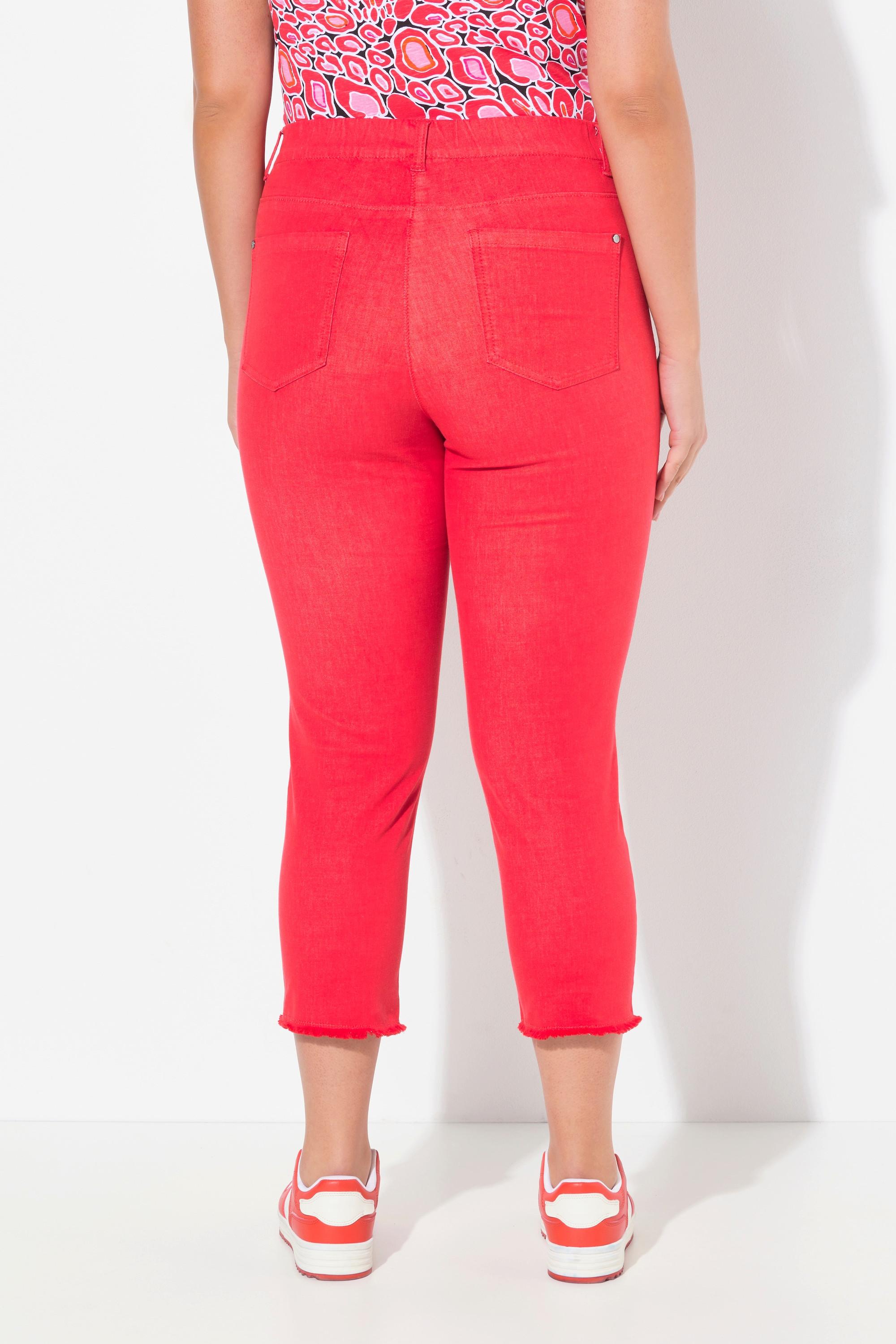 Ulla Popken Sienna Pantalon 7/8 Jambe Étroite Ourlet Frangé  