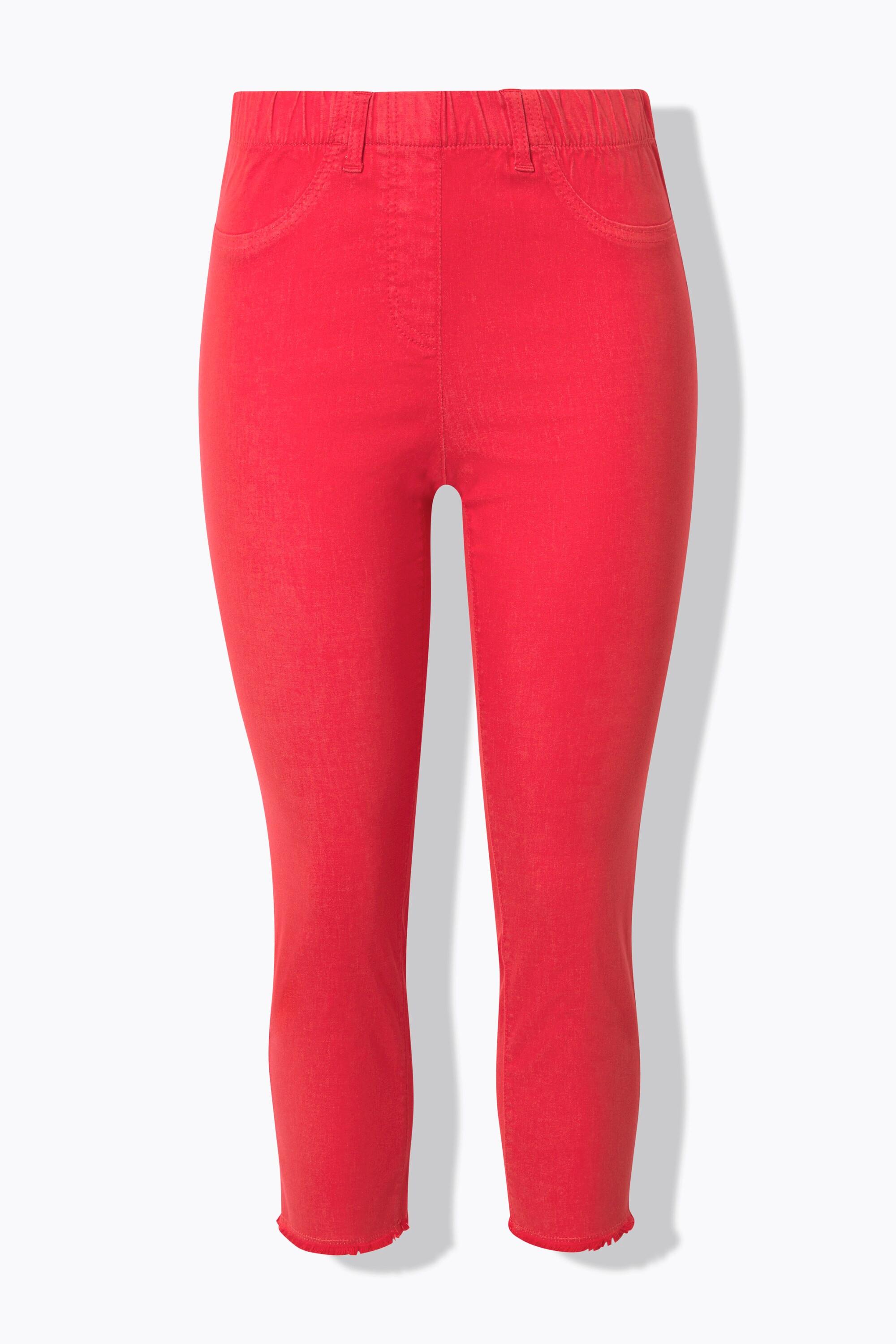 Ulla Popken Sienna Pantalon 7/8 Jambe Étroite Ourlet Frangé  