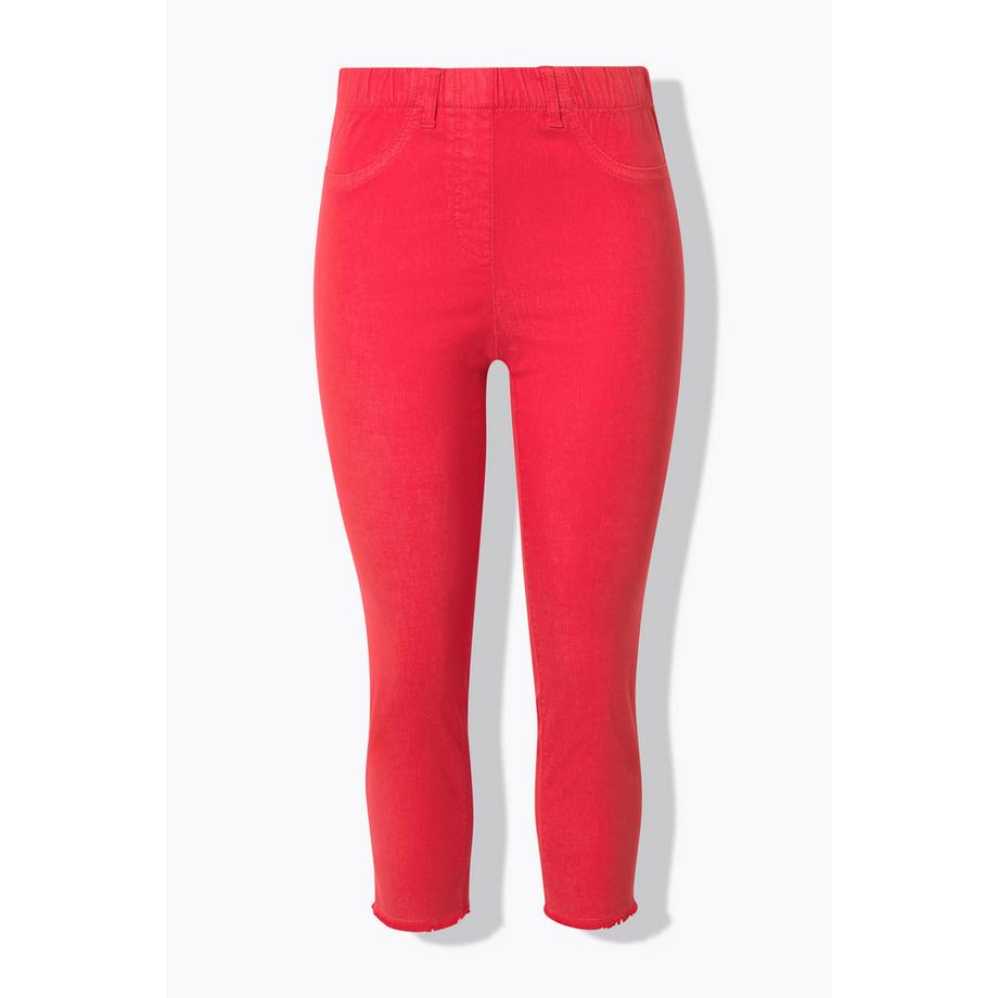 Ulla Popken Sienna 7/8 Hose Schmales Bein Fransensaum  