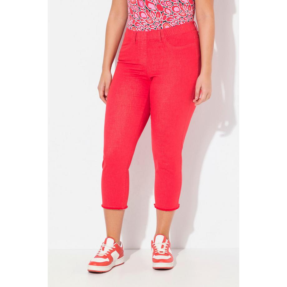 Ulla Popken Sienna 7/8 Hose Schmales Bein Fransensaum  