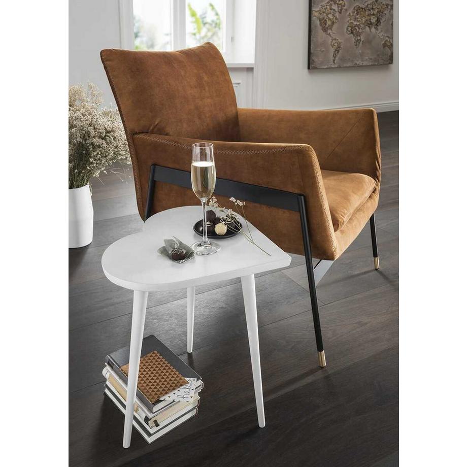 mutoni Tavolino Heartbreaker Alluminio Bianco 43x41  