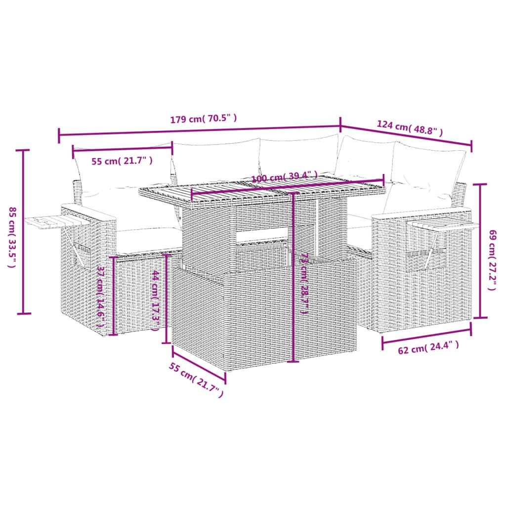 VidaXL Ensemble de canapés de jardin rotin synthétique  