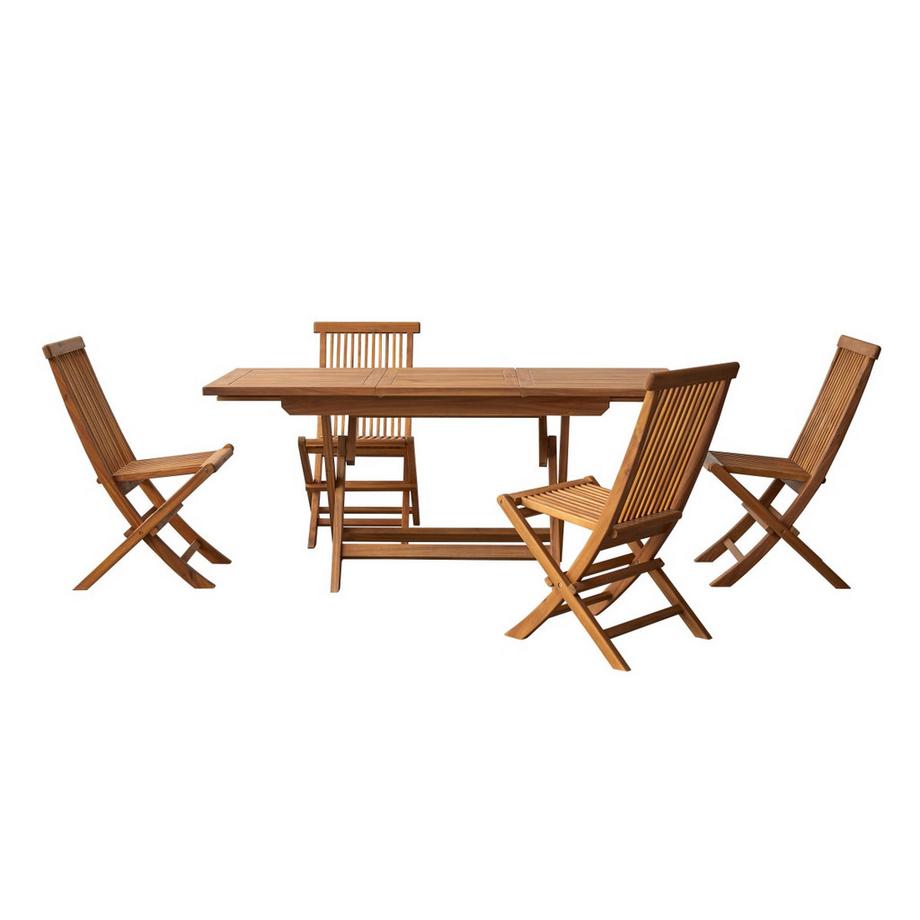 Set da giardino in legno di acacia massello 4 sedie Capri