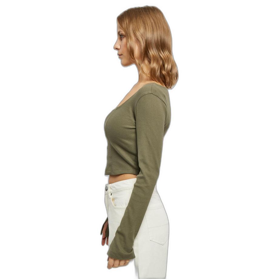 URBAN CLASSICS Langarm Corsage Crop T-Shirt  