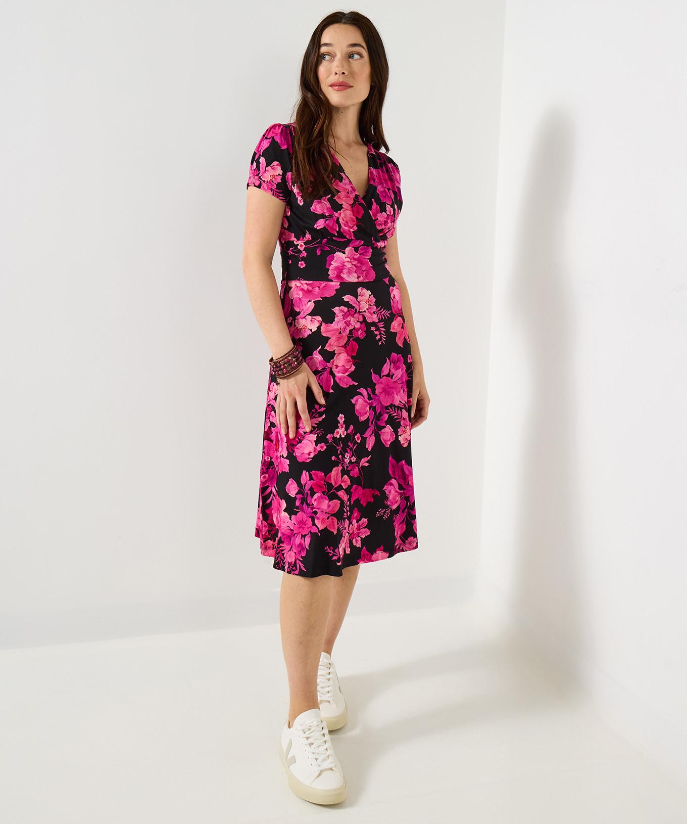 Joe Browns Jerseykleid Winterblumenmuster Wickeloptik  