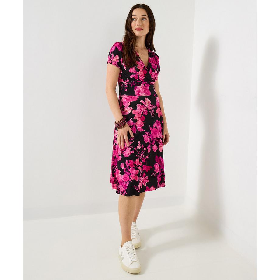 Joe Browns Robe Jersey Motif Floral Hiver Effet Portefeuille  