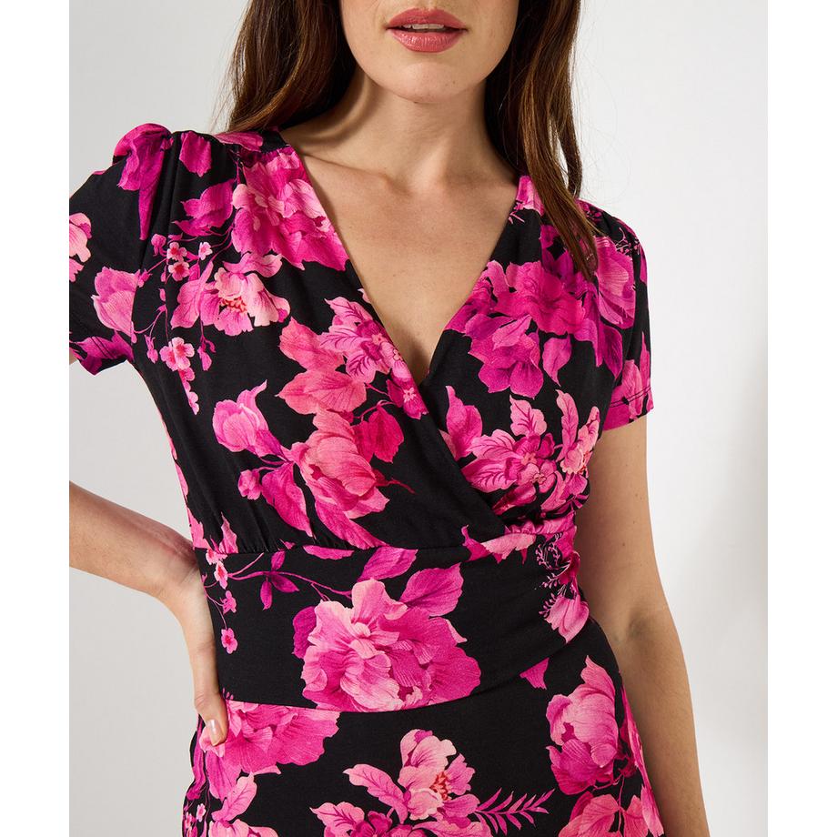 Joe Browns Robe Jersey Motif Floral Hiver Effet Portefeuille  