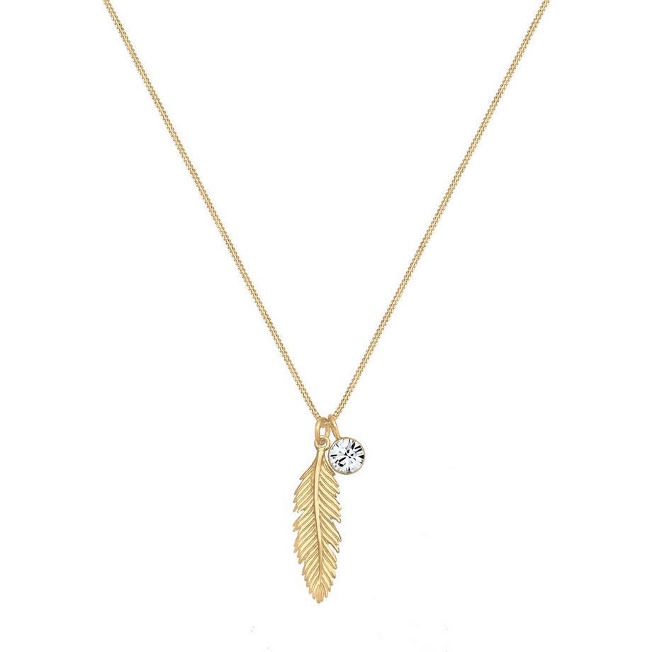 Elli  Collier Pendentif Plume Cristal 