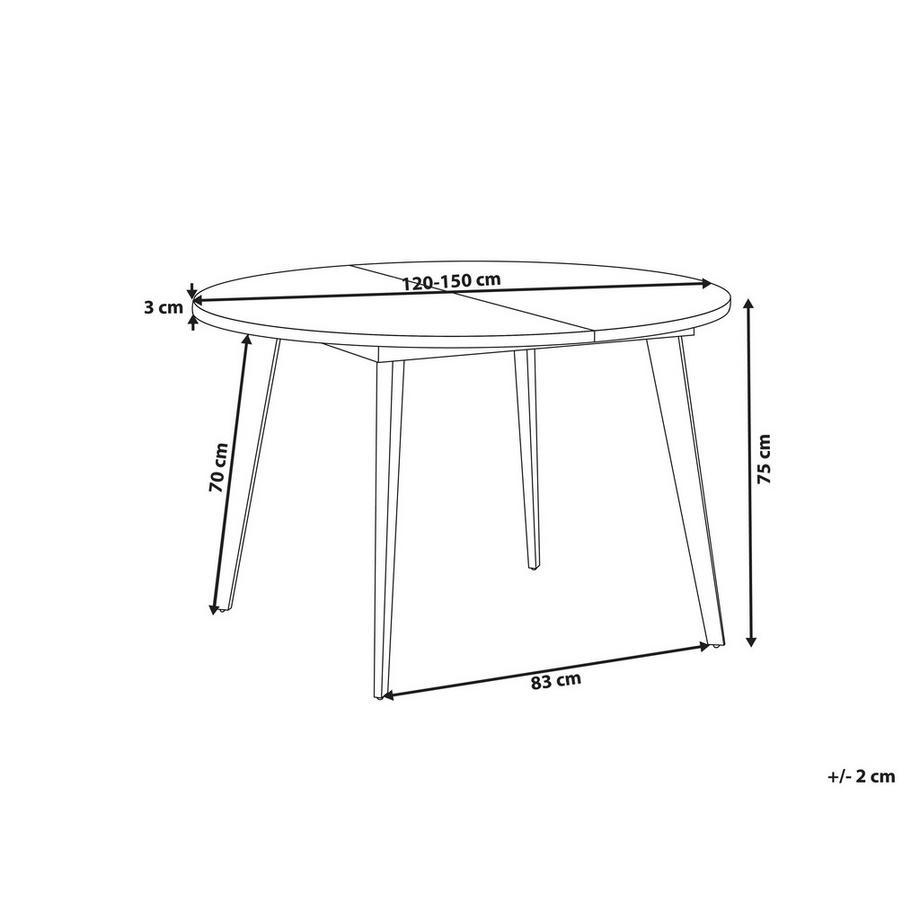 Beliani Ausziehbarer Esstisch aus MDF-Platte  BOVINA  