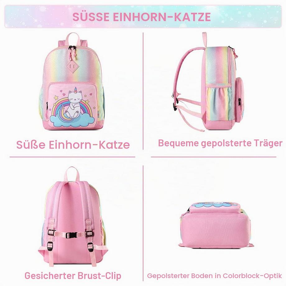 Only-bags.store Schulrucksack mit Seitentaschen und Brustgurt  