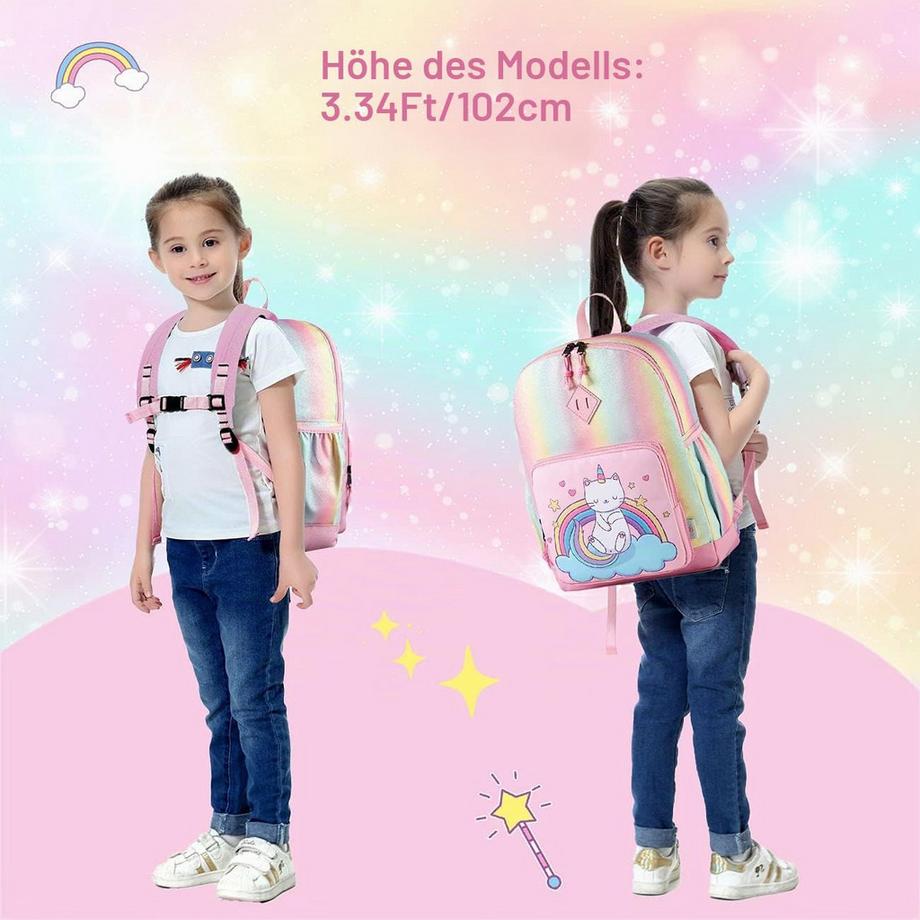 Only-bags.store Schulrucksack mit Seitentaschen und Brustgurt  