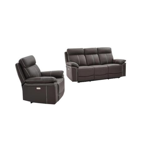 Vente-unique Relaxsofa elektrisch Garnitur 3+1 Leder ISIRIS  